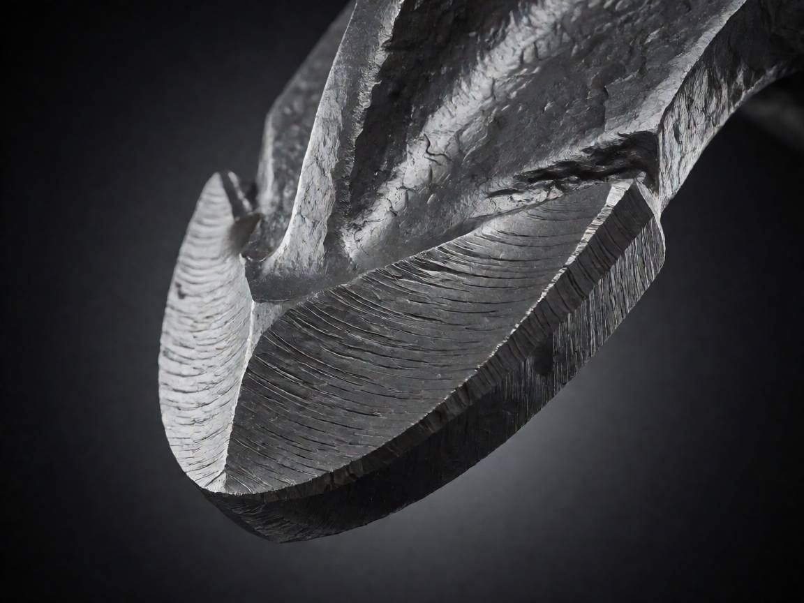 Carbide-tipped mulcher hammer closeup with brazed tungsten carbide head
