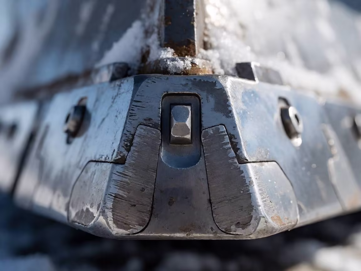 Snow plow cutting edge with tungsten carbide inserts brazed into the steel matrix